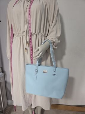 NEW Classic Light Blue Tote Bag with Top Handles